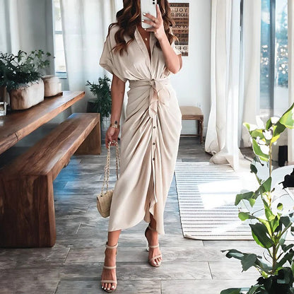 Women's flowing summer dress in blue
