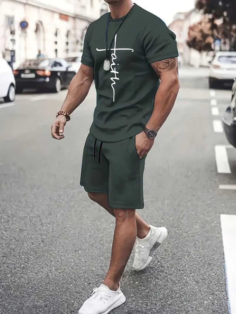 Men's Set | Cotton T-Shirt & Shorts Two-Piece Summer Set