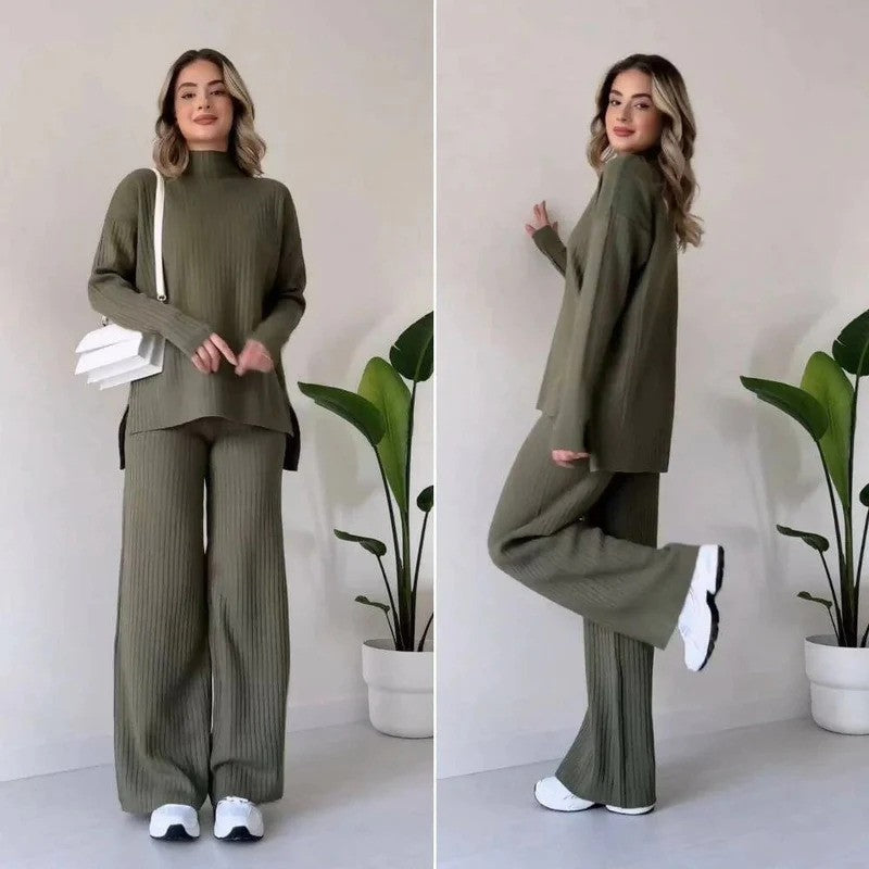 Set | Turtleneck Top & Trousers Two-Piece Set