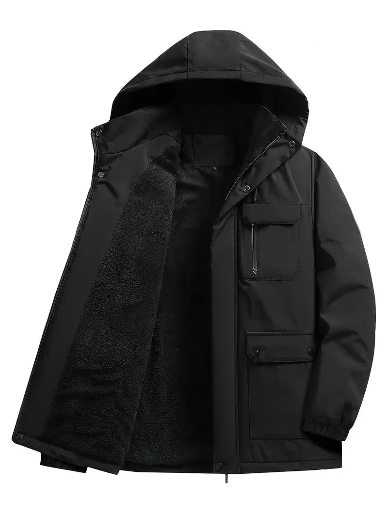 Men's winter parka padded coat in navy