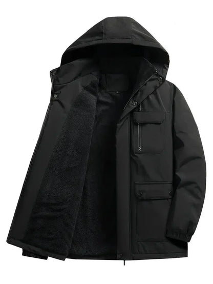 Men's winter parka padded coat in navy