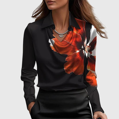 Satin Blouse | Pleated Neckline Elegant Top