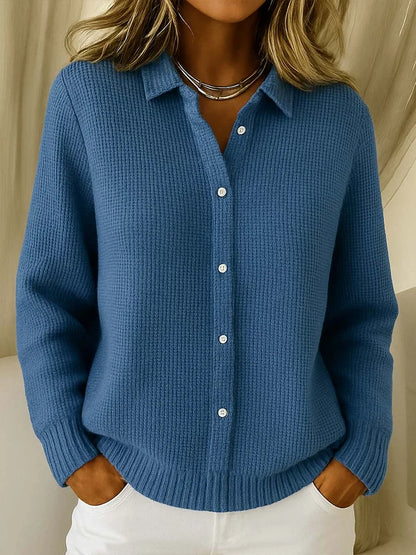 Longline Button-Front Knit Cardigan