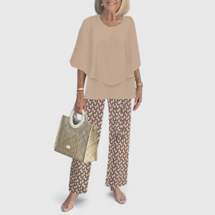 Two-Piece Set | Sophisticated Linen Top & Trousers
