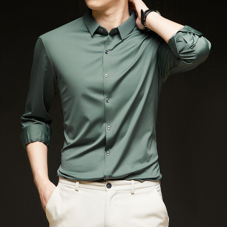 Men's Shirt | Slim-Fit Long-Sleeve Button Shirt