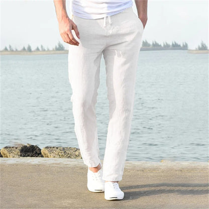 Men's lightweight casual trousers in white