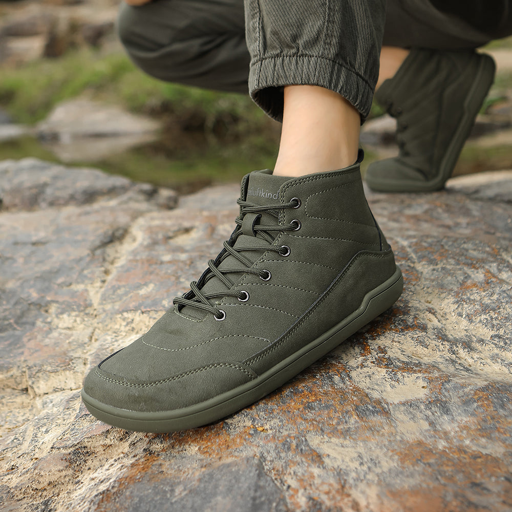 Mid-Top Barefoot Sneakers | Water-Resistant Ankle Shoes