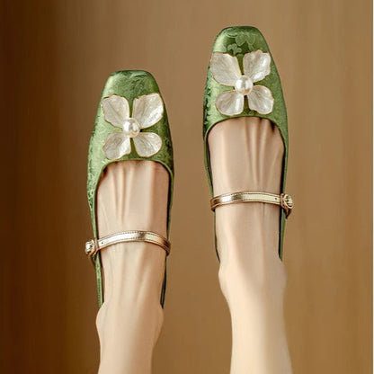 Women's Heels | Floral Jacquard Block-Heel Pumps