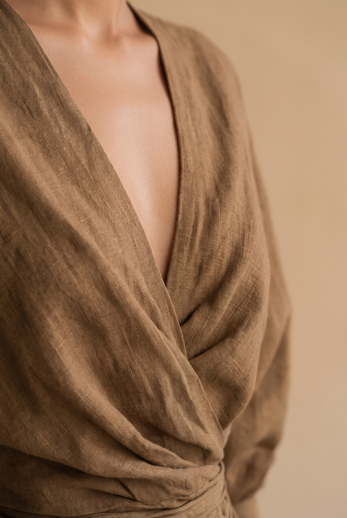Women's Dress | Linen-Blend V-Neck Maxi Dress