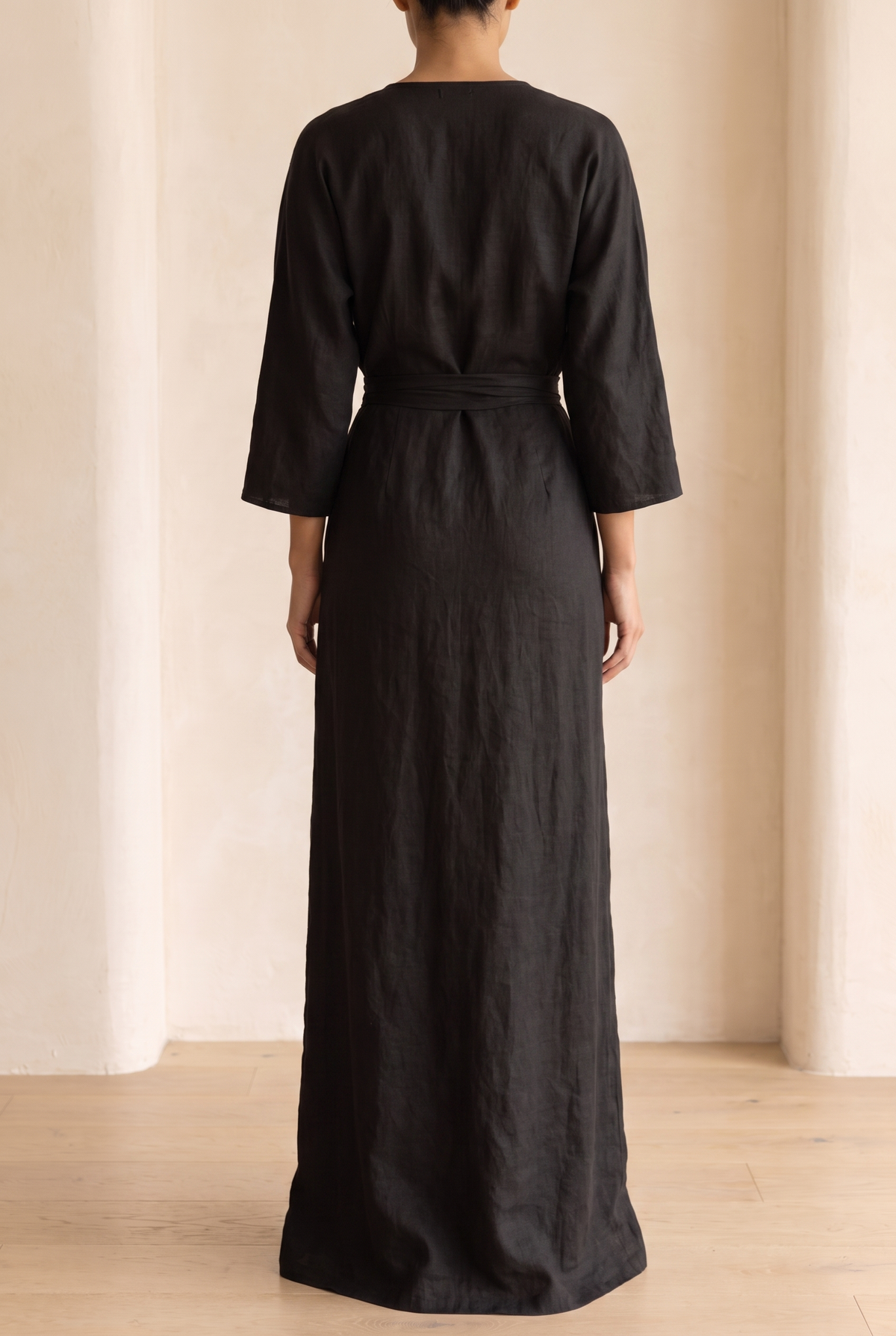 Women's Dress | Linen-Blend V-Neck Maxi Dress