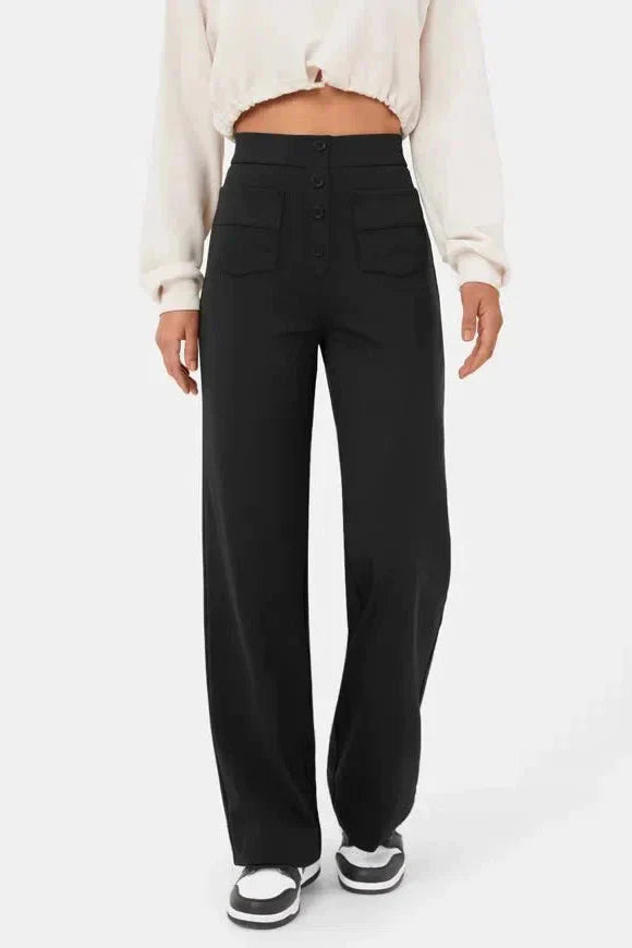 Linen Wide Leg Trousers | High Waist Street Style