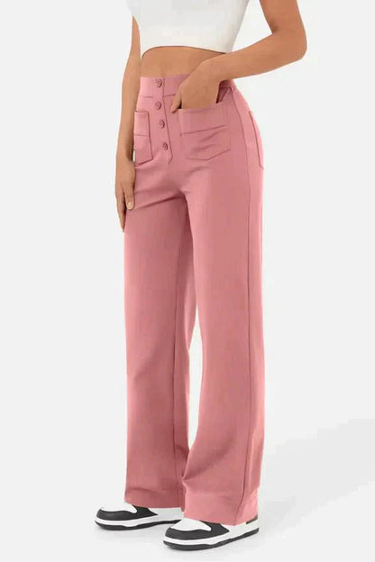Linen Wide Leg Trousers | High Waist Street Style