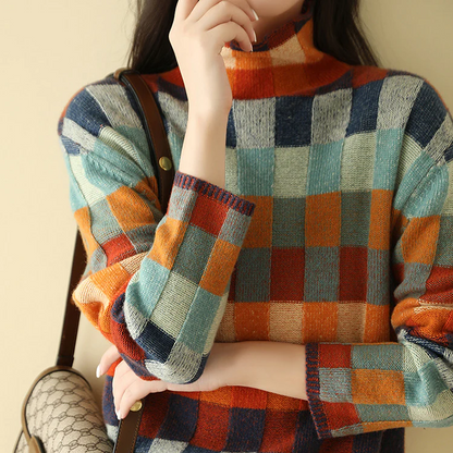 Jumper | Colourful Turtleneck Knit Jumper