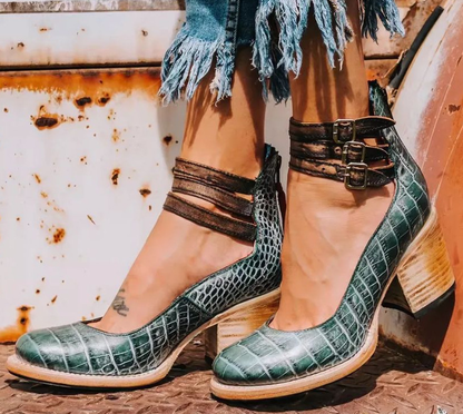 Orthopedic Ankle Boots | Strappy Block Heel Boots