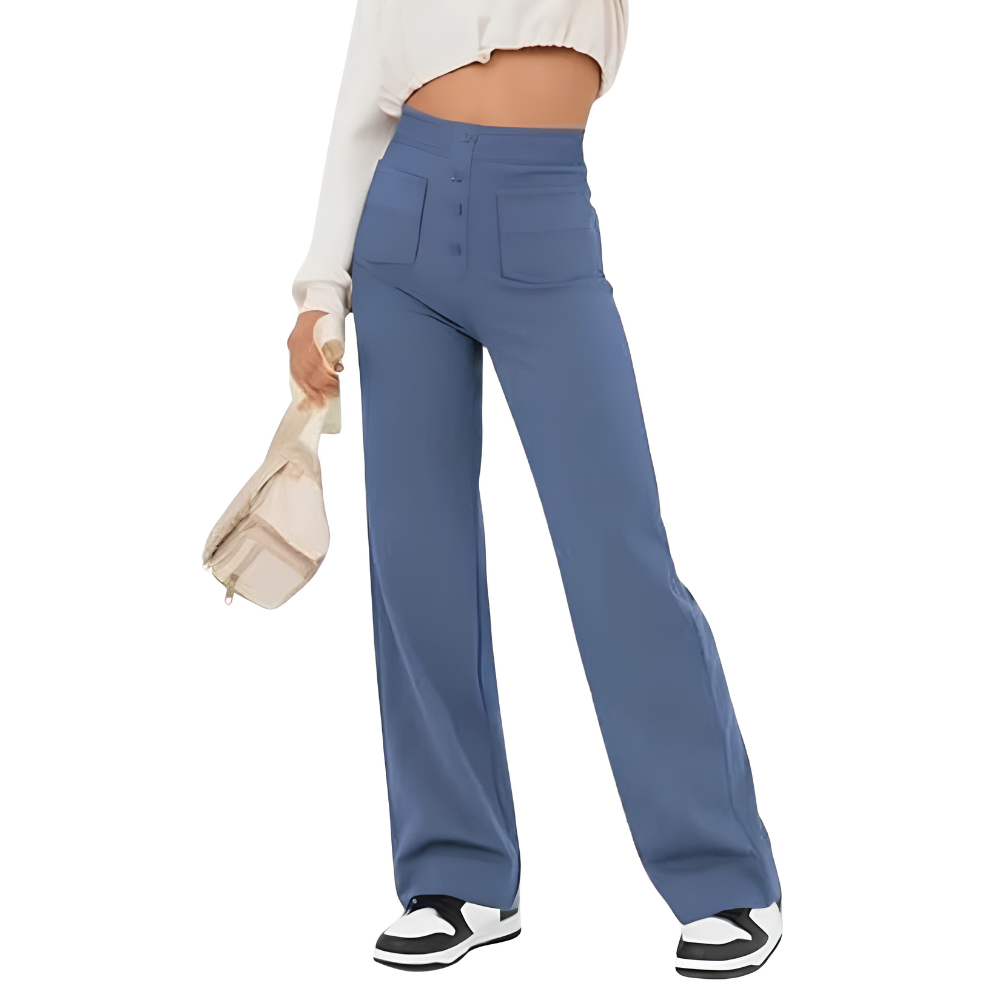 Linen Wide Leg Trousers | High Waist Street Style