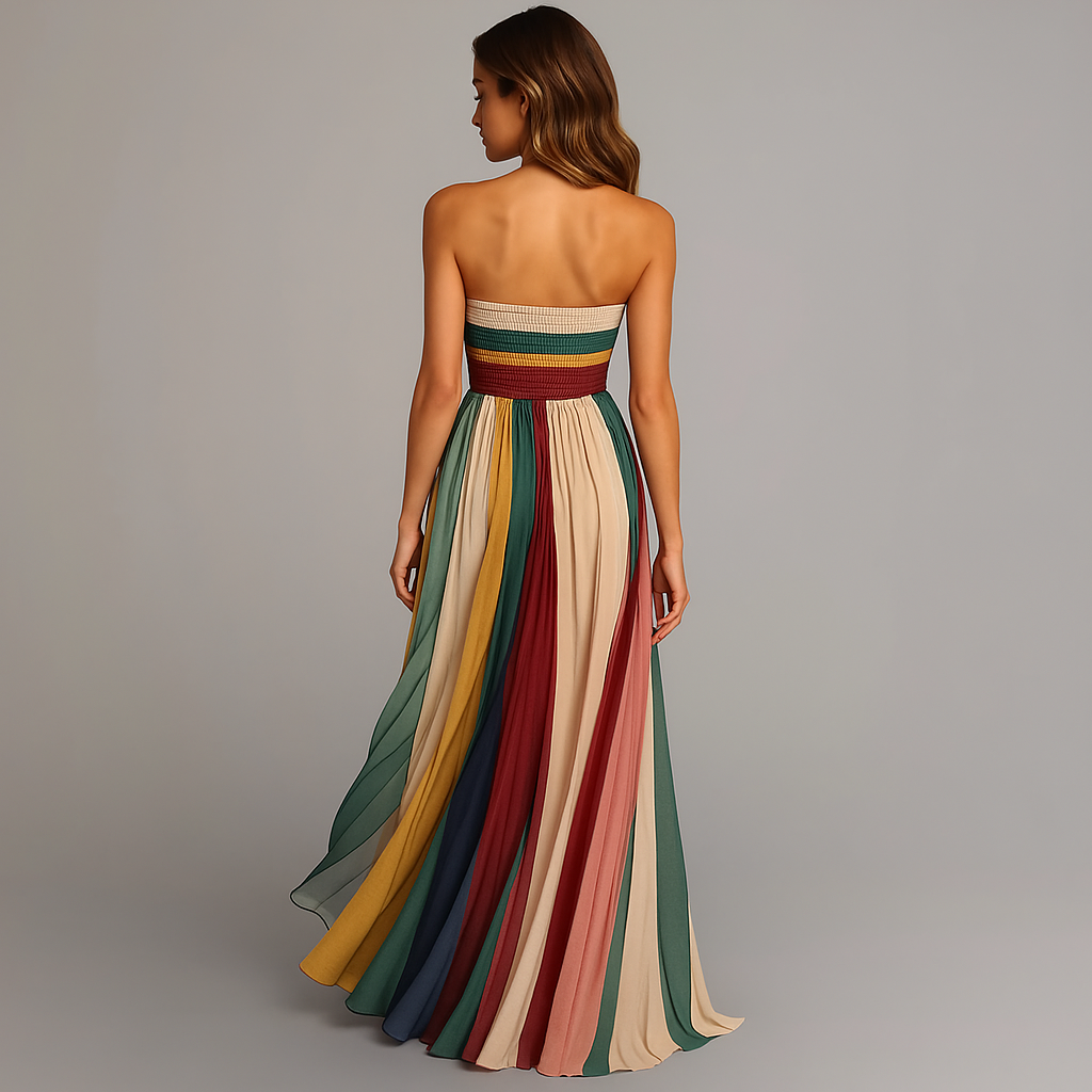Strapless Maxi Dress | Pleated Summer Maxi
