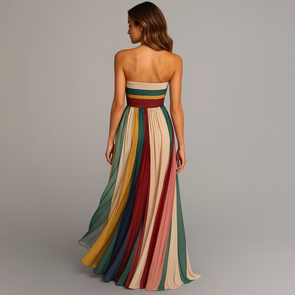 Strapless Maxi Dress | Pleated Summer Maxi