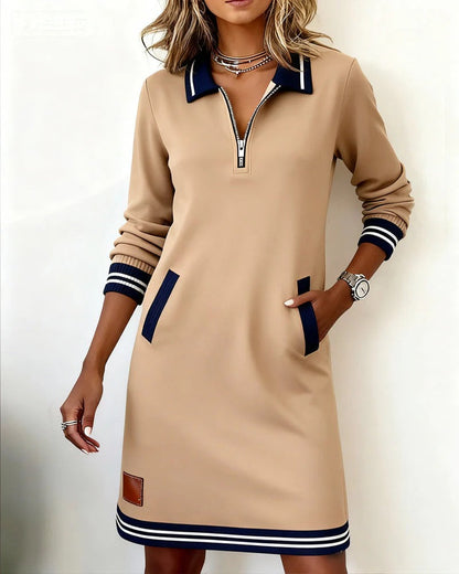Shirt Dress | Long-Sleeve Cotton Zip Dress