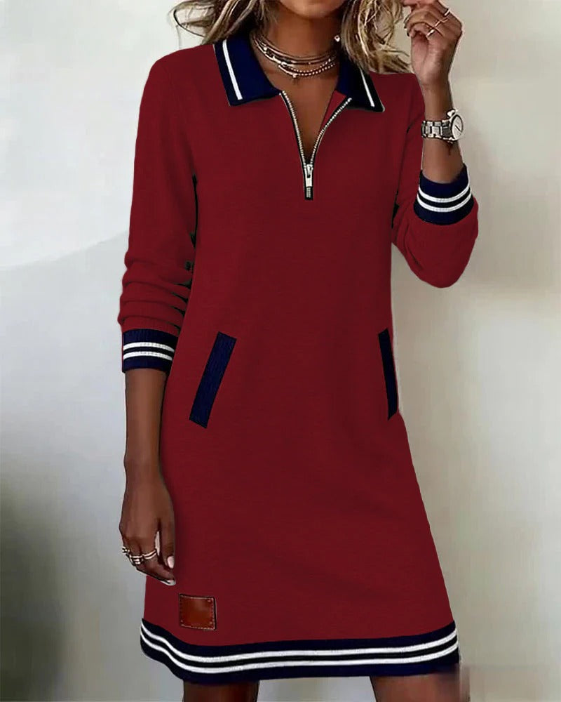 Shirt Dress | Long-Sleeve Cotton Zip Dress