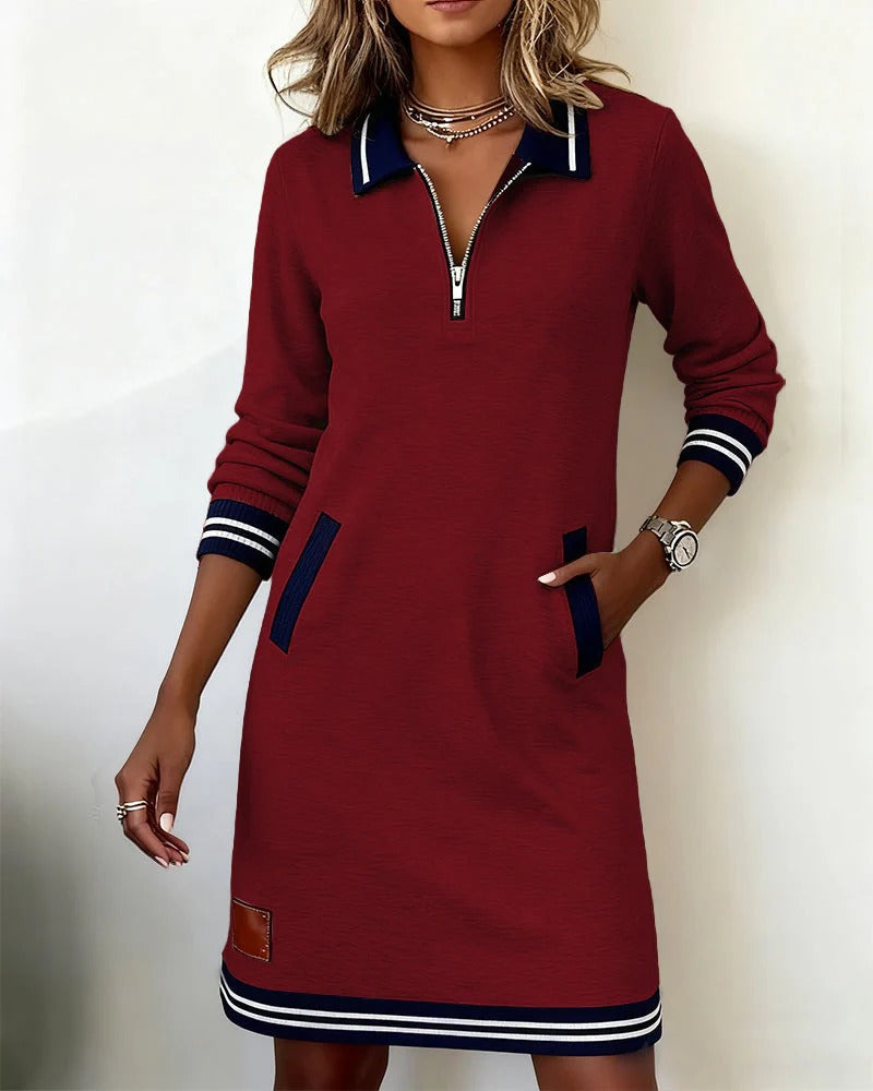 Shirt Dress | Long-Sleeve Cotton Zip Dress