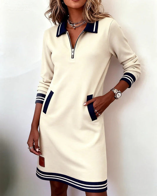 Shirt Dress | Long-Sleeve Cotton Zip Dress