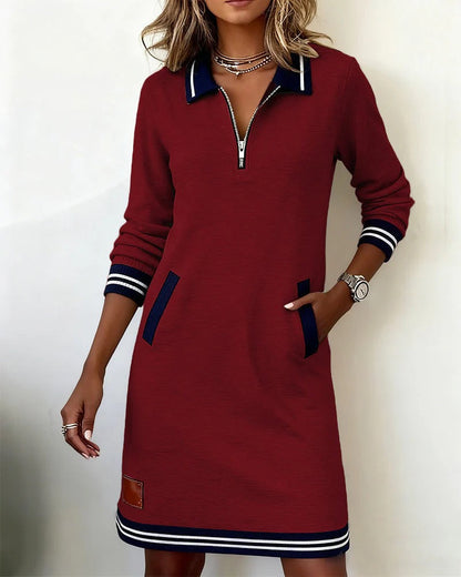 Shirt Dress | Long-Sleeve Cotton Zip Dress