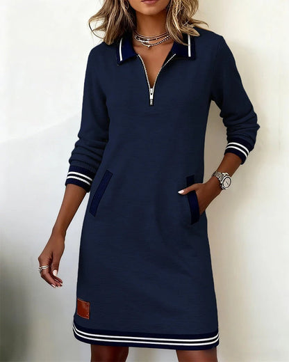 Shirt Dress | Long-Sleeve Cotton Zip Dress