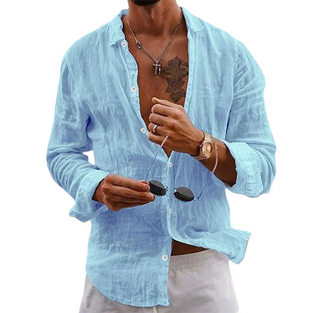 Men's Shirt | Relaxed Button-Up Linen Shirt