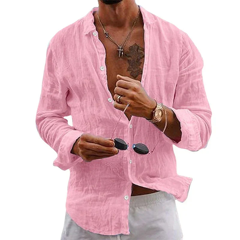 Men's Shirt | Relaxed Button-Up Linen Shirt
