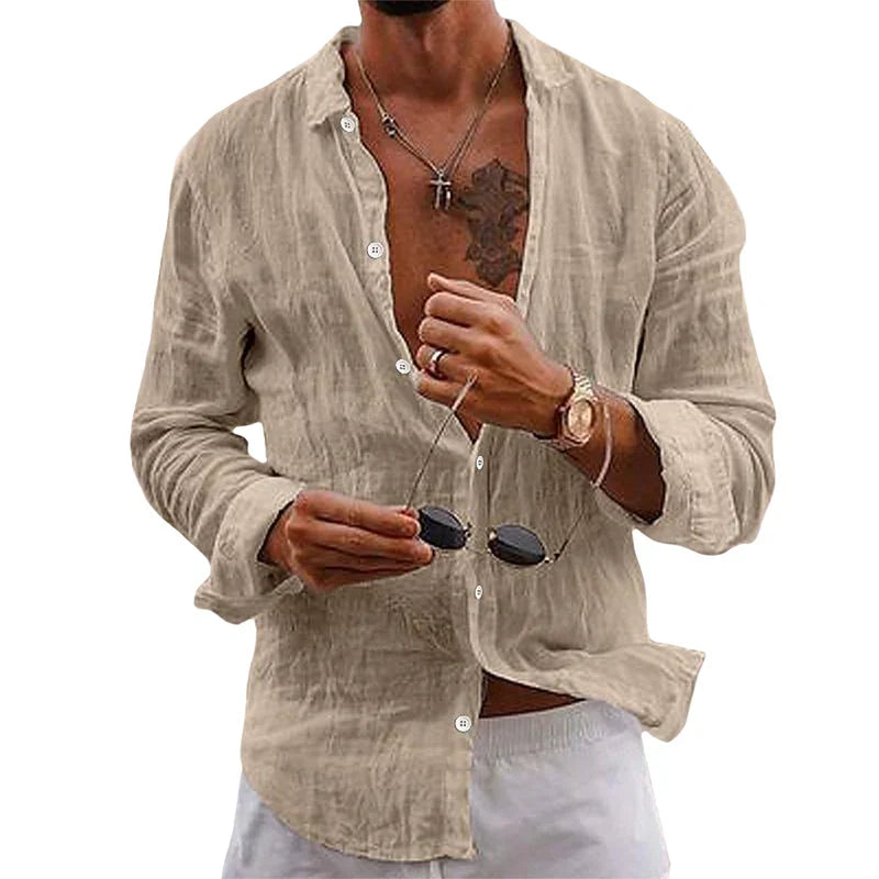 Men's Shirt | Relaxed Button-Up Linen Shirt
