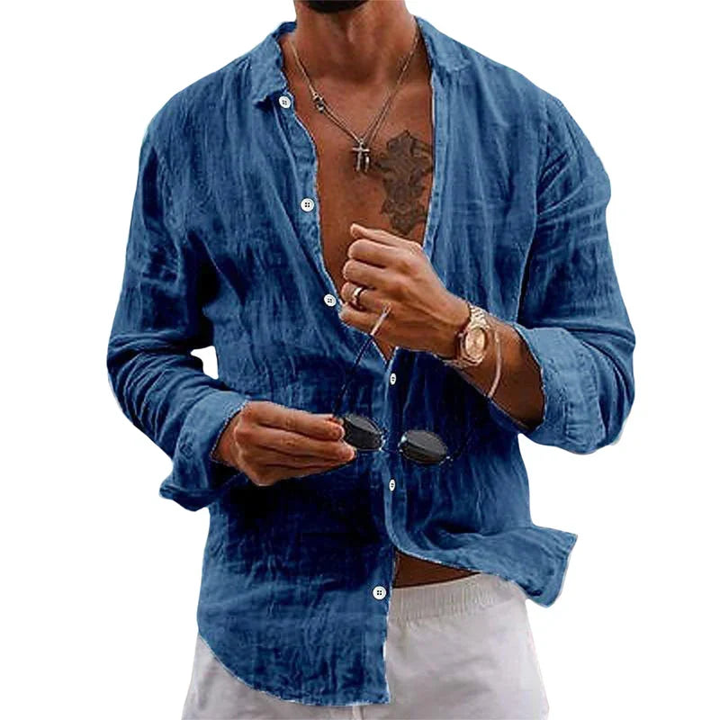 Men's Shirt | Relaxed Button-Up Linen Shirt