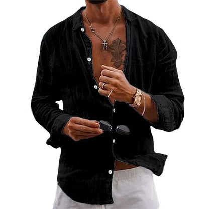 Men's Shirt | Relaxed Button-Up Linen Shirt