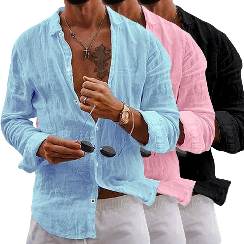 Men's Shirt | Relaxed Button-Up Linen Shirt