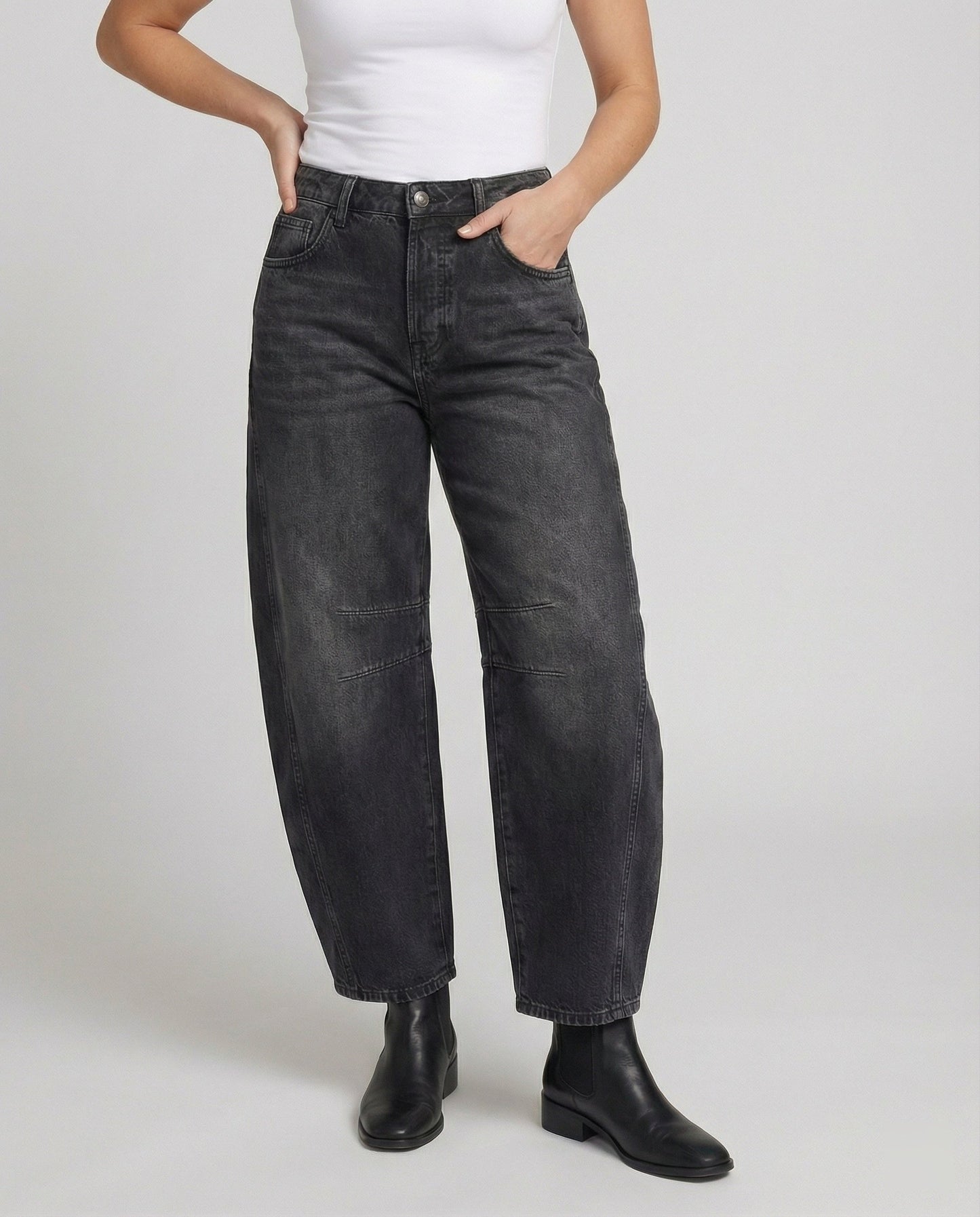 Barrel Jeans | Mid-Rise Relaxed Denim