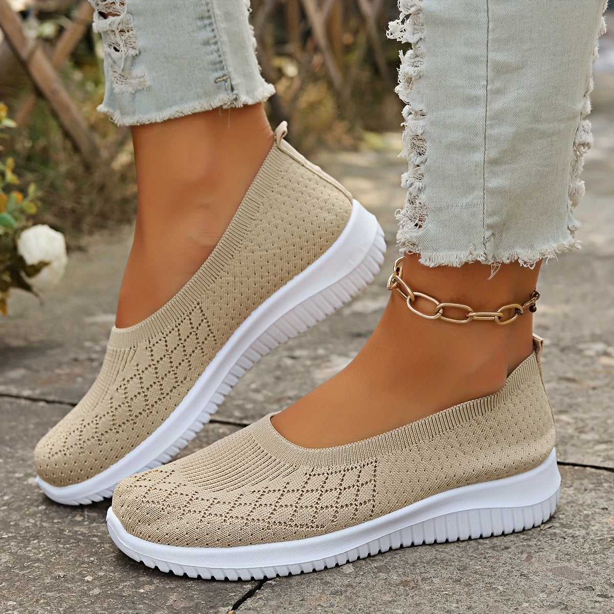 Orthopedic Slip-On Shoes | Knit Upper Closed-Toe Shoes