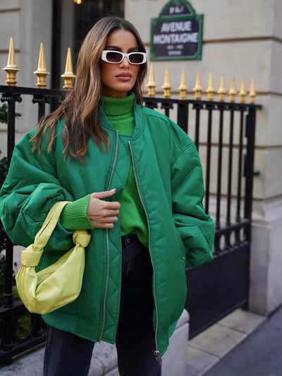Women's Bomber Jacket | Oversized Textured Jacket