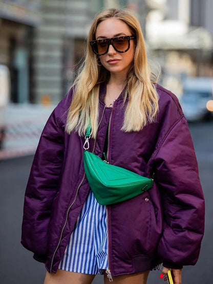 Women's Bomber Jacket | Oversized Textured Jacket