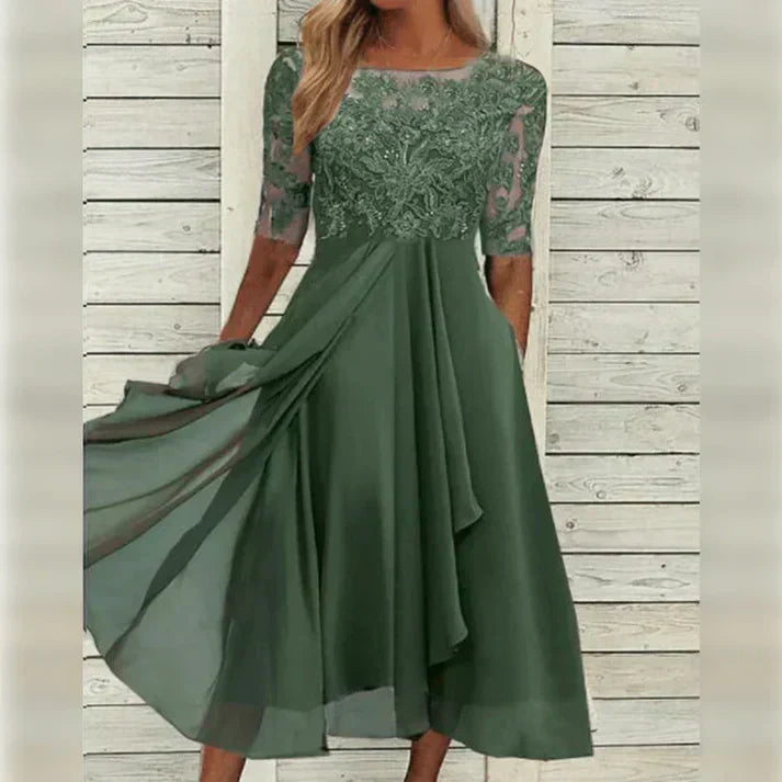 Women's Dress | Lace Tea-Length Cocktail Dress