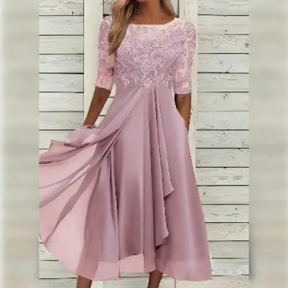 Women's Dress | Lace Tea-Length Cocktail Dress