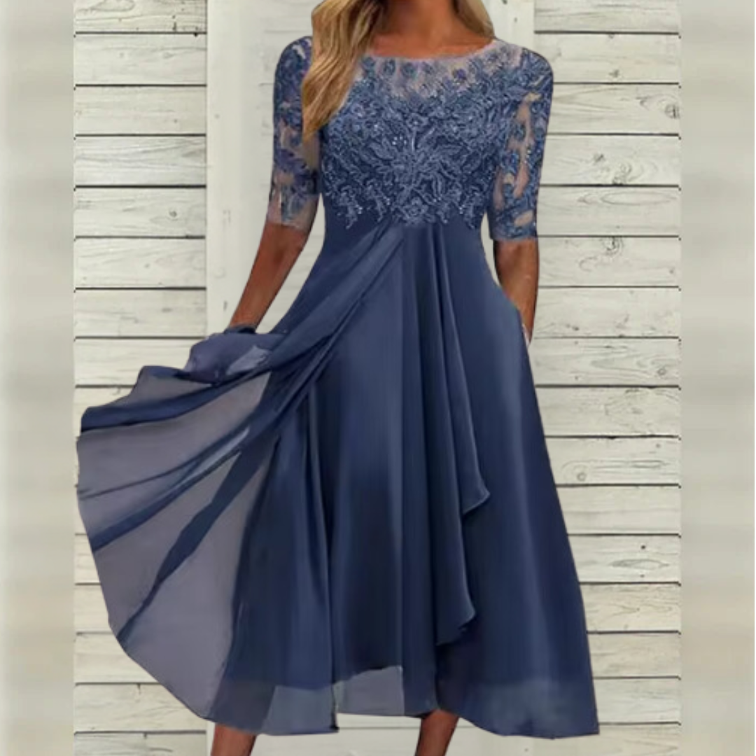 Women's Dress | Lace Tea-Length Cocktail Dress