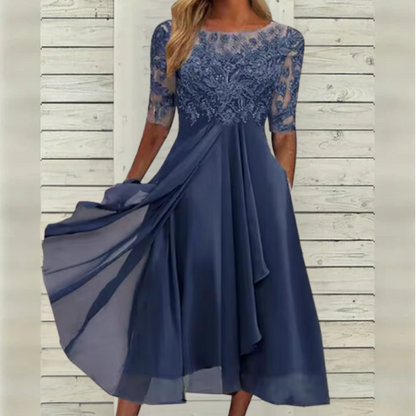 Women's Dress | Lace Tea-Length Cocktail Dress