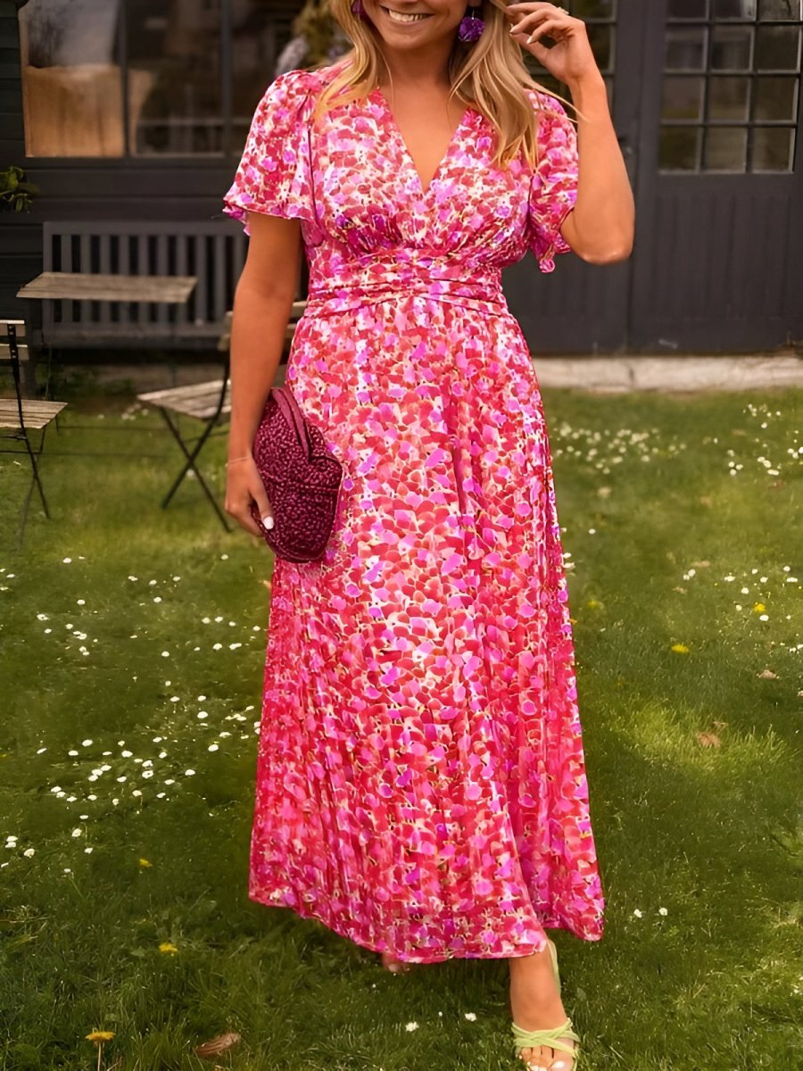 Women's Dress | Floral V-Neck Summer Dress