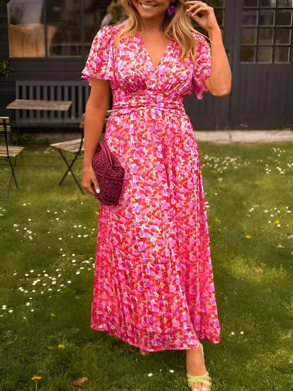 Women's Dress | Floral V-Neck Summer Dress