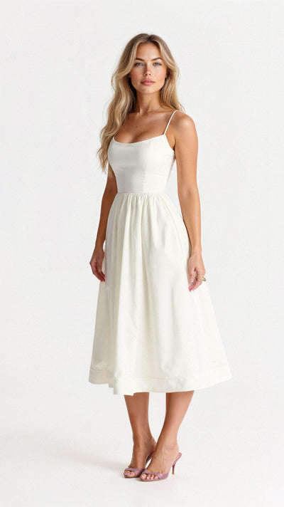 Women's Dress | Sleeveless Flowing Midi Dress