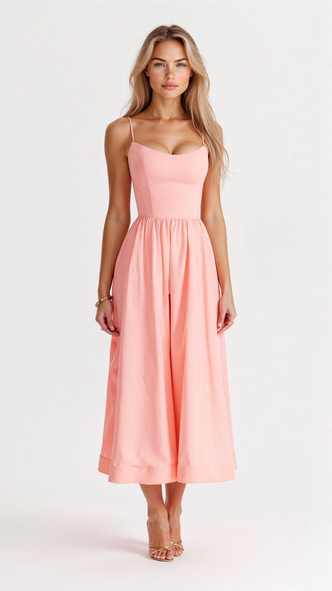 Women's Dress | Sleeveless Flowing Midi Dress