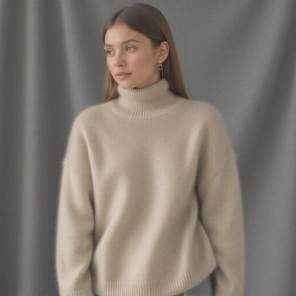 Oversized Roll-Neck Cashmere-Blend Jumper