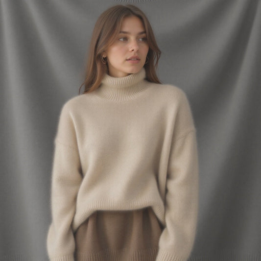 Oversized Roll-Neck Cashmere-Blend Jumper