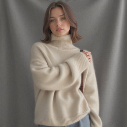 Oversized Roll-Neck Cashmere-Blend Jumper