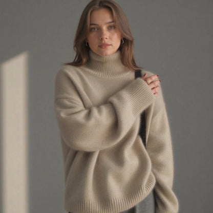 Oversized Roll-Neck Cashmere-Blend Jumper
