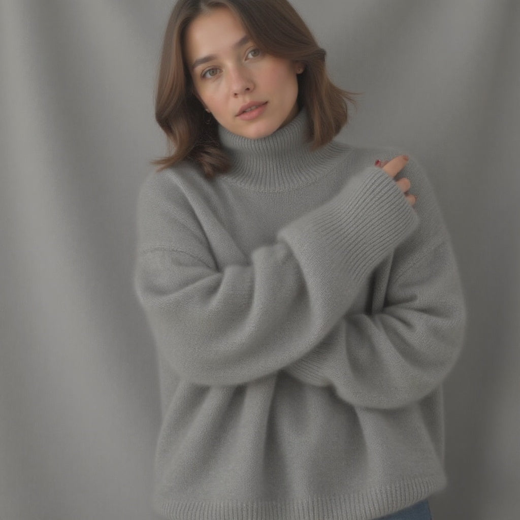 Oversized Roll-Neck Cashmere-Blend Jumper